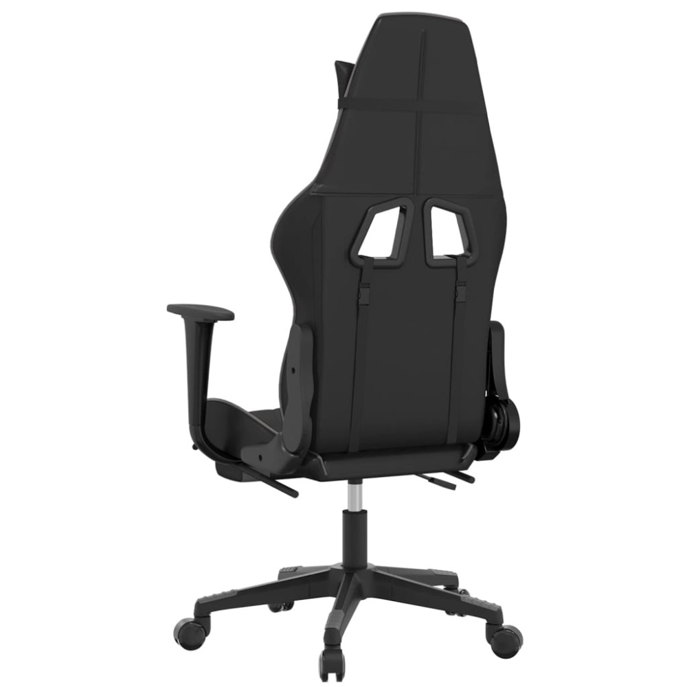 Produktbild för Gamingstol med fotstöd svart och grå konstläder