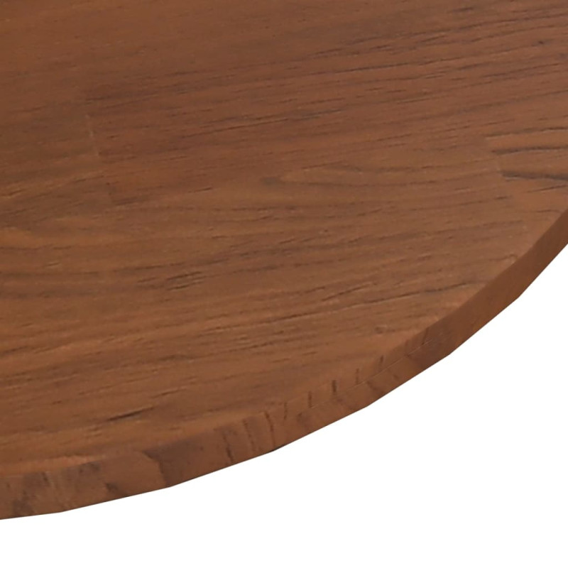 Produktbild för Rund bordsskiva mörkbrun Ø60x1,5 cm behandlad massiv ek