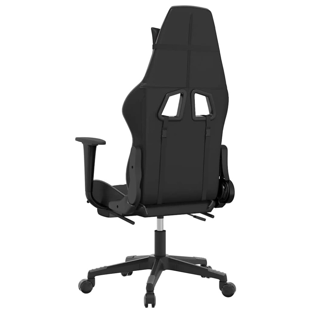 Produktbild för Gamingstol med massage och fotstöd svart och grå konstläder