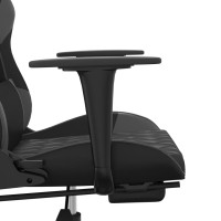 Produktbild för Gamingstol med massage och fotstöd svart och grå konstläder