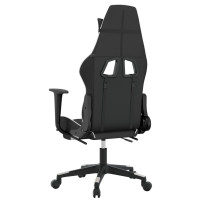Produktbild för Gamingstol med massage och fotstöd svart och vit konstläder