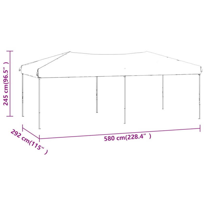 Produktbild för Hopfällbart partytält med sidoväggar taupe 3x6 m
