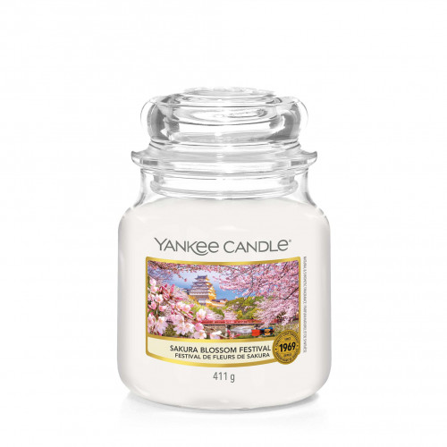 Yankee Candle Yankee Candle Sakura Blossom Festival stearinljus Rund Körsbärsblomma, fresia, Rosa Vit 1 styck