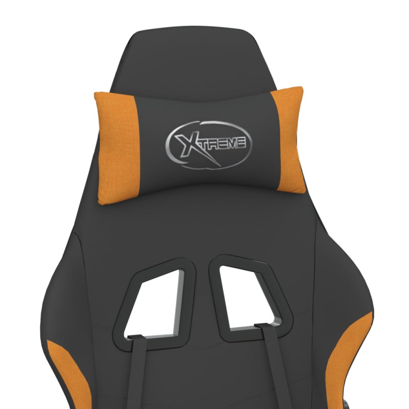 Produktbild för Gamingstol med fotstöd svart och orange tyg