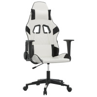 Produktbild för Gamingstol vit och svart konstläder