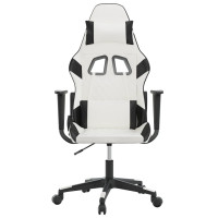 Produktbild för Gamingstol vit och svart konstläder