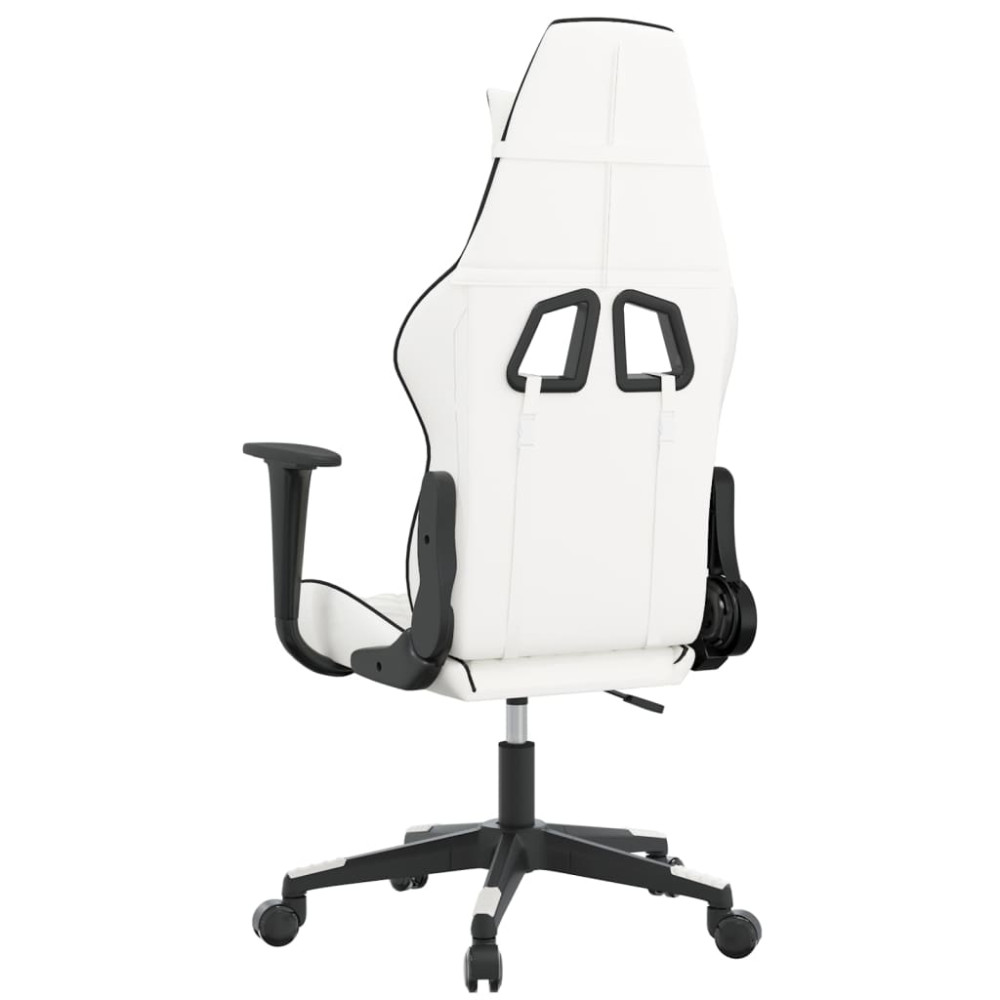 Produktbild för Gamingstol vit och svart konstläder