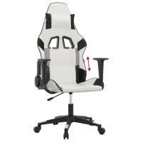 Produktbild för Gamingstol vit och svart konstläder