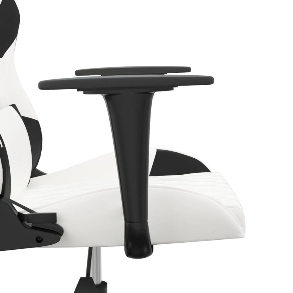 Produktbild för Gamingstol vit och svart konstläder