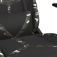 Miniatyr av produktbild för Gamingstol med massage och fotstöd svart kamouflage konstläder