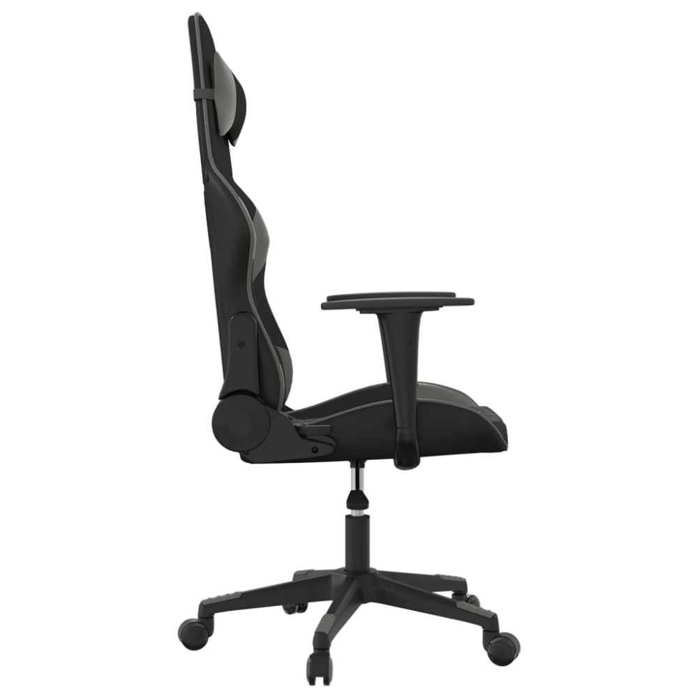 Produktbild för Gamingstol med massage svart och grå konstläder