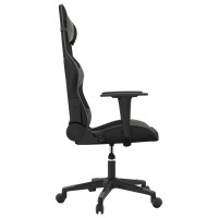 Produktbild för Gamingstol med massage svart och grå konstläder