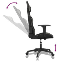 Produktbild för Gamingstol med massage svart och grå konstläder
