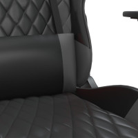Produktbild för Gamingstol med massage svart och grå konstläder