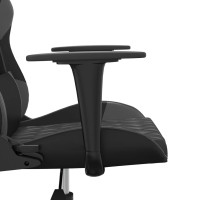 Produktbild för Gamingstol med massage svart och grå konstläder