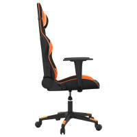 Produktbild för Gamingstol med massage svart och orange konstläder