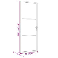 Produktbild för Innerdörr 76x201,5 cm svart ESG-glas och aluminium