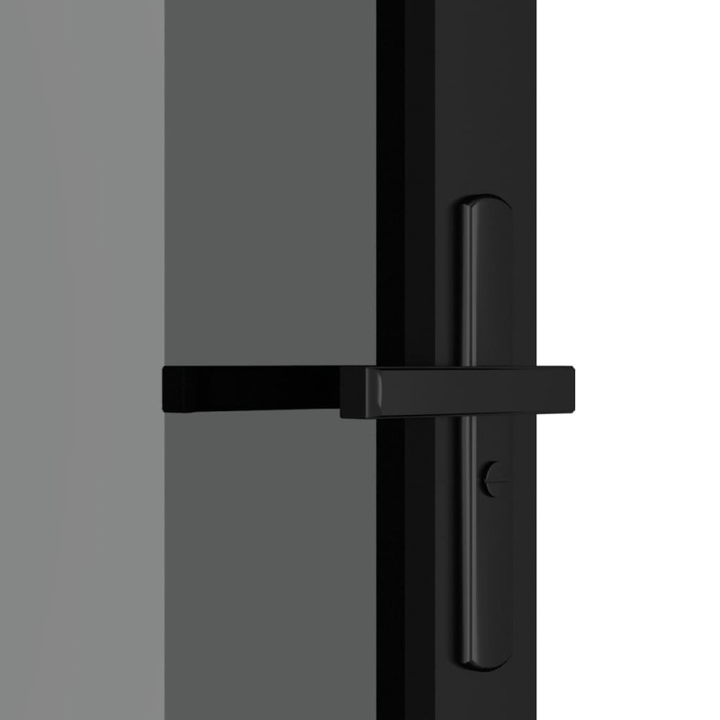 Produktbild för Innerdörr 93x201,5 cm svart ESG-glas och aluminium