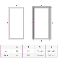 Produktbild för Innerdörr 93x201,5 cm svart ESG-glas och aluminium