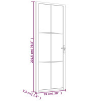 Produktbild för Innerdörr 76x201,5 cm svart ESG-glas och aluminium