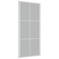 Produktbild för Innerdörr 93x201,5 cm vit matt glas och aluminium