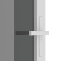 Produktbild för Innerdörr 76x201,5 cm vit ESG-glas och aluminium