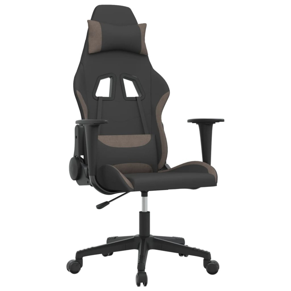 Produktbild för Gamingstol svart och taupe tyg