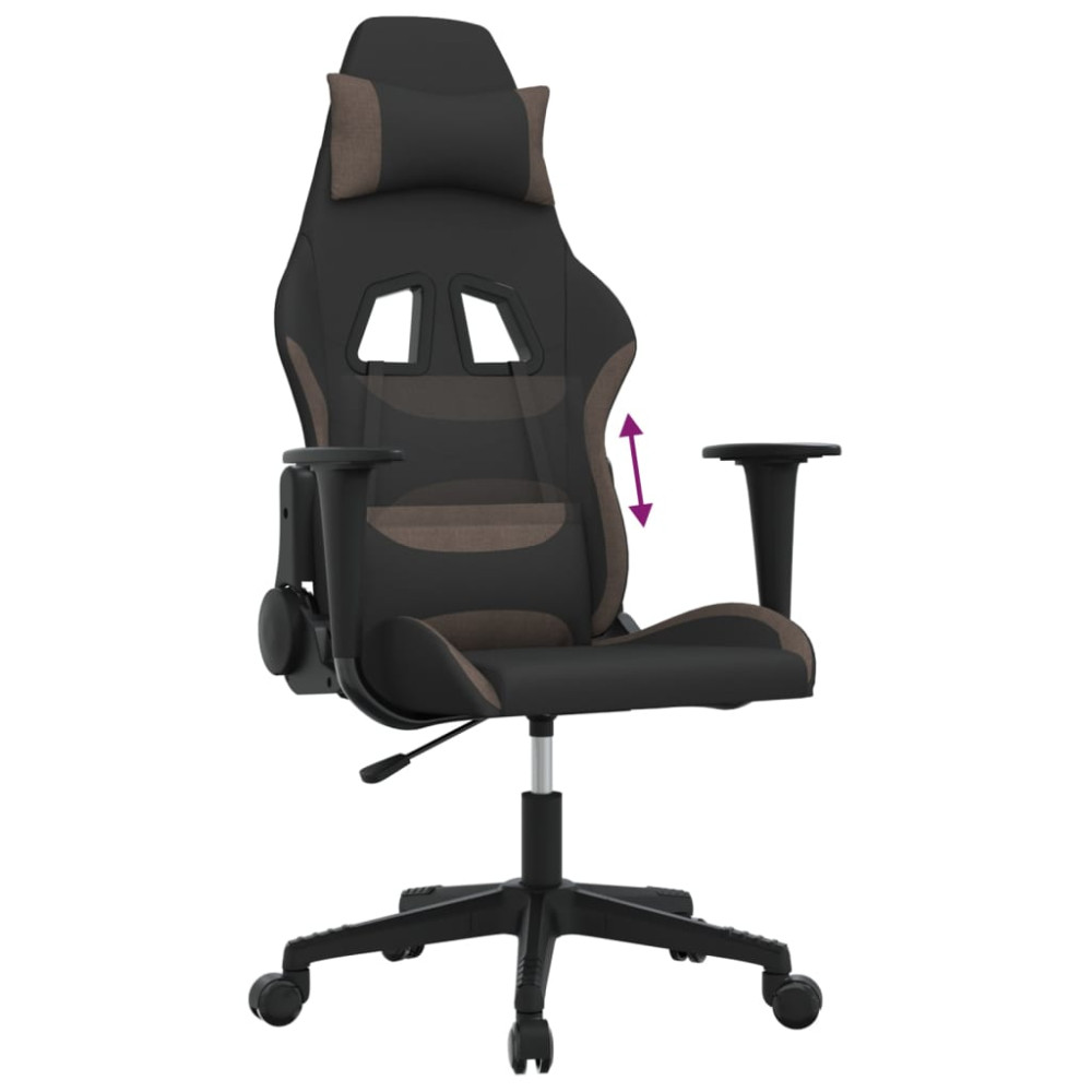 Produktbild för Gamingstol svart och taupe tyg