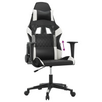 Produktbild för Gamingstol svart och vit konstläder