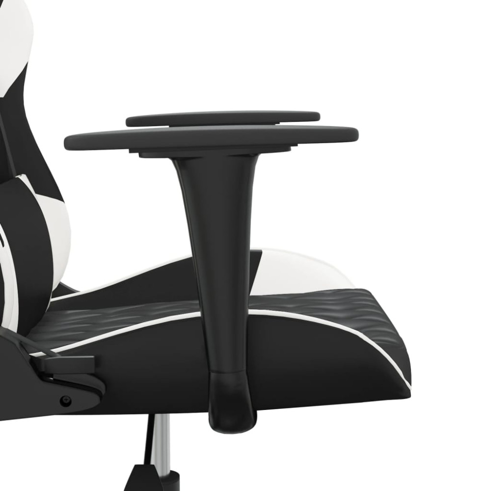 Produktbild för Gamingstol svart och vit konstläder