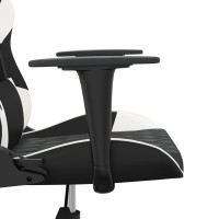Produktbild för Gamingstol svart och vit konstläder