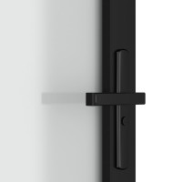 Produktbild för Innerdörr 83x201,5 cm svart matt glas och aluminium