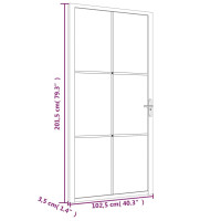 Produktbild för Innerdörr 102,5x201,5 cm svart ESG-glas och aluminium