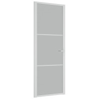 Produktbild för Innerdörr 76x201,5 cm vit matt glas och aluminium