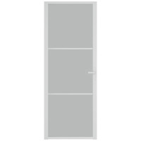 Produktbild för Innerdörr 76x201,5 cm vit matt glas och aluminium