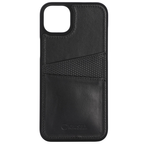 Krusell Leather CardCover iPhone 14 Plus Svart