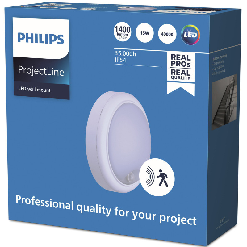 Produktbild för ProjectLine Vägglampa 15W 1400lm IP54 Sensor
