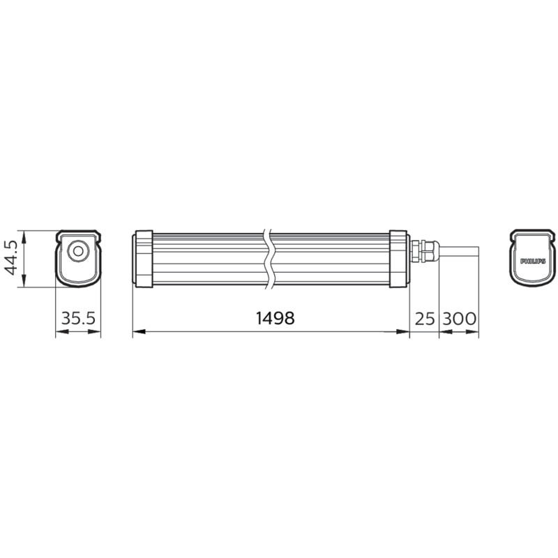 Produktbild för ProjectLine Taklampa 150cm 54W 5400lm IP65