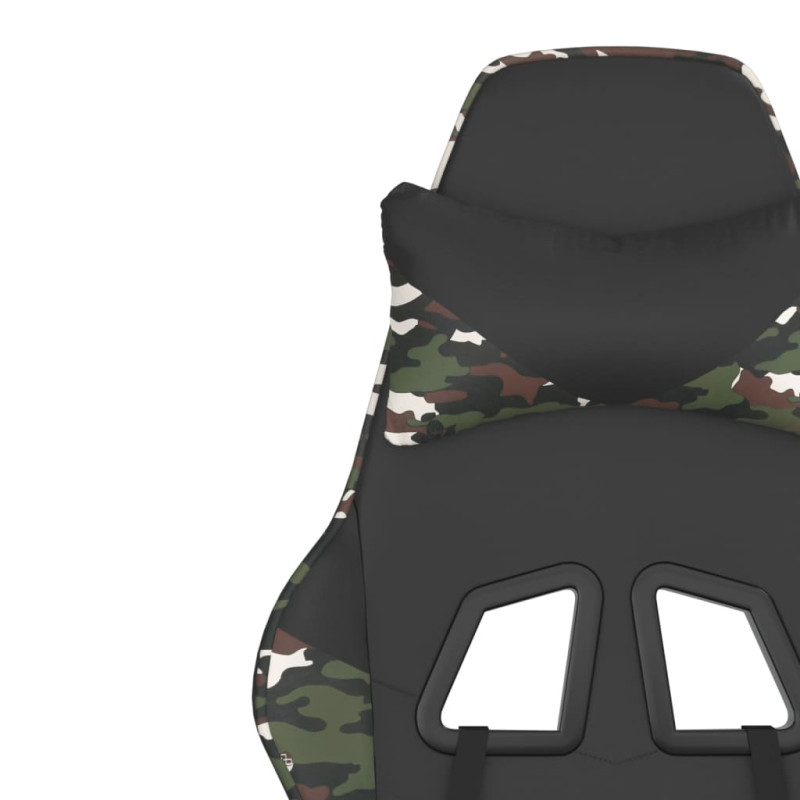 Produktbild för Gamingstol med fotstöd svart och kamouflage konstläder