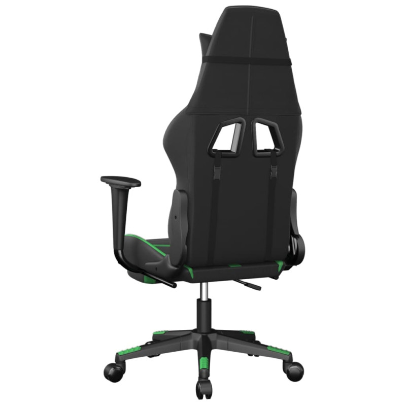 Produktbild för Gamingstol med fotstöd svart och grön konstläder