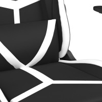 Miniatyr av produktbild för Gamingstol med fotstöd svart och vit konstläder