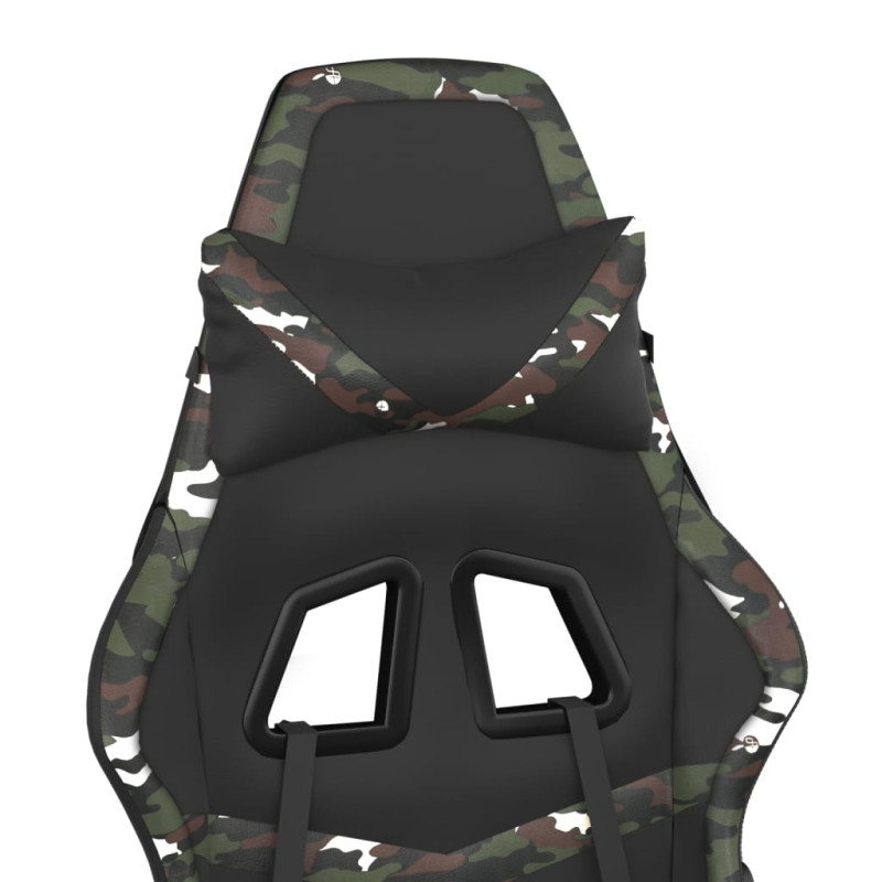 Produktbild för Gamingstol med fotstöd svart och kamouflage konstläder
