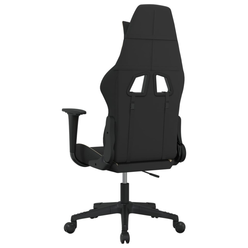 Produktbild för Gamingstol svart och gräddvit tyg