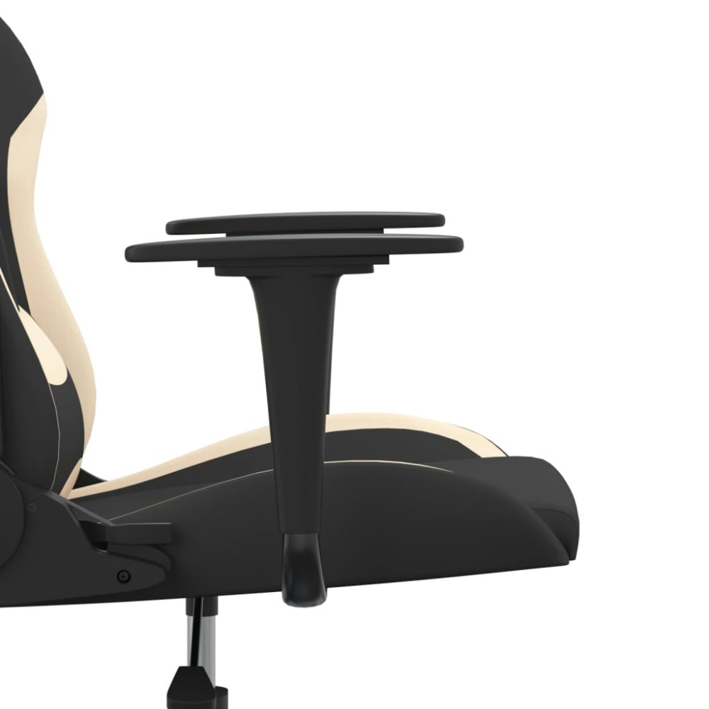 Produktbild för Gamingstol svart och gräddvit tyg