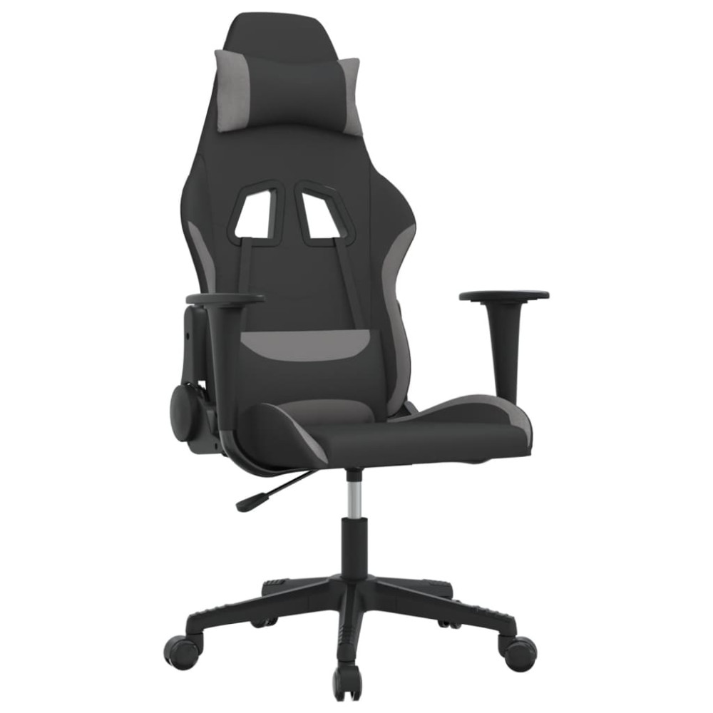 Produktbild för gamingstol svart och ljusgrå tyg
