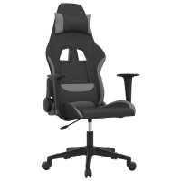 Produktbild för gamingstol svart och ljusgrå tyg