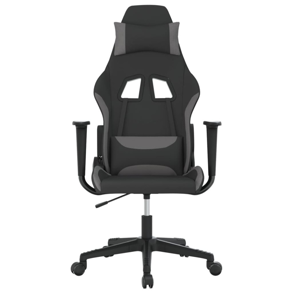 Produktbild för gamingstol svart och ljusgrå tyg