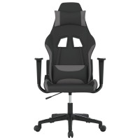 Produktbild för gamingstol svart och ljusgrå tyg