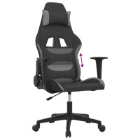 Produktbild för gamingstol svart och ljusgrå tyg