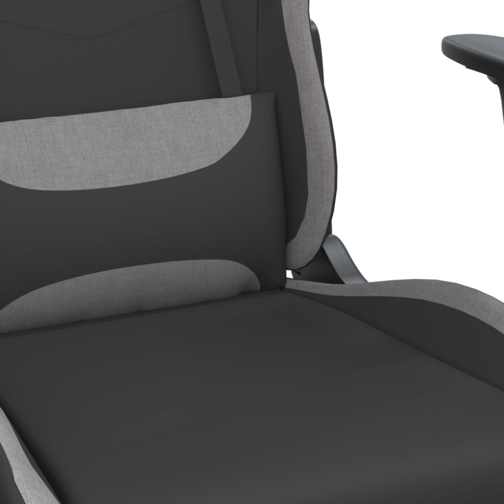 Produktbild för gamingstol svart och ljusgrå tyg